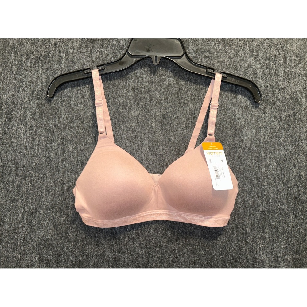 Warners Wireless Bra Womens 36B Pink New Blissful Benefits RM1691W064 Lined